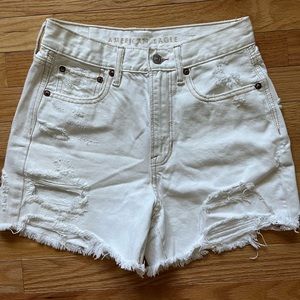 White American Eagle jean shorts.